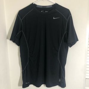 Mens Black Nike Dri-Fit Fitted Top Size L